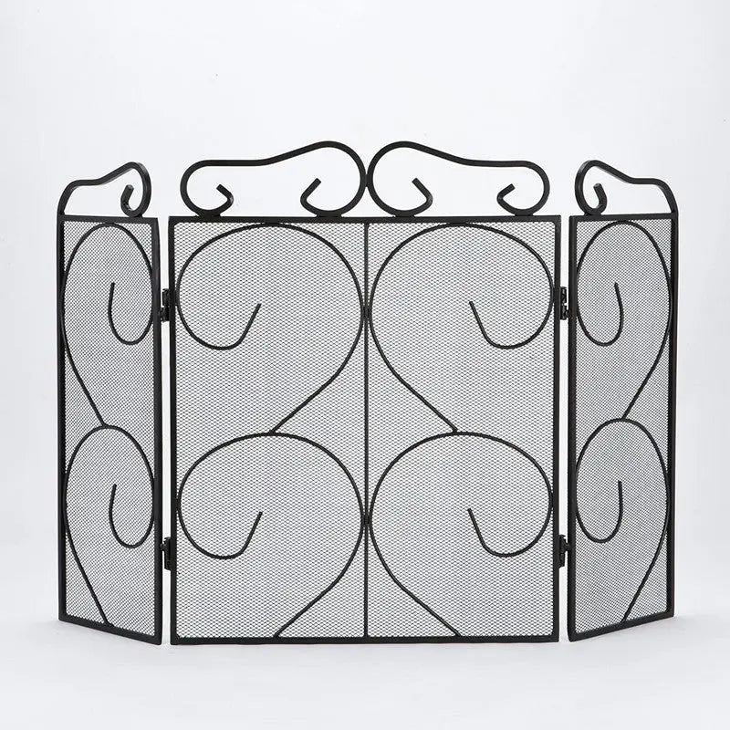 Inglenook Fire 94 Heavy 3 Fold Wrought Iron Fire Screen -