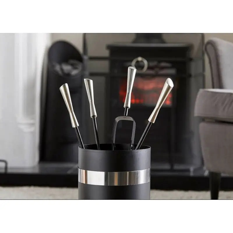 Inglenook FIRE203 Black / Pewter Finish 5pc Companion Set