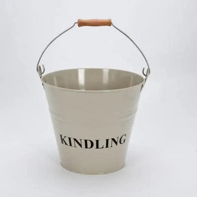 Inglenook ING009 Fireside Kindling Bucket With Lid - Cream -