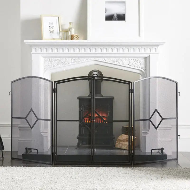 Inglenook ING023 Folding Fire Screen Diamond Pattern -