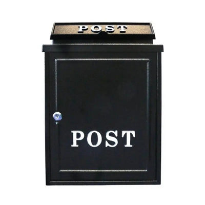 Inglenook Post100 Blank Black Post Mail Box - Garden &