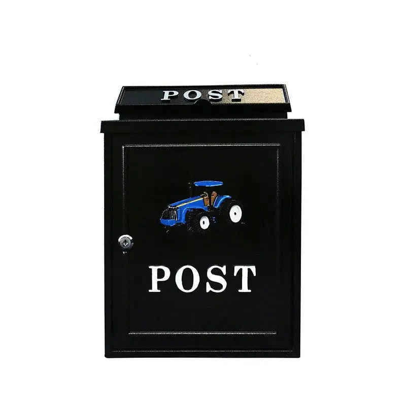 Inglenook Post77 New Holland Blue Tractor Post Mail Box -