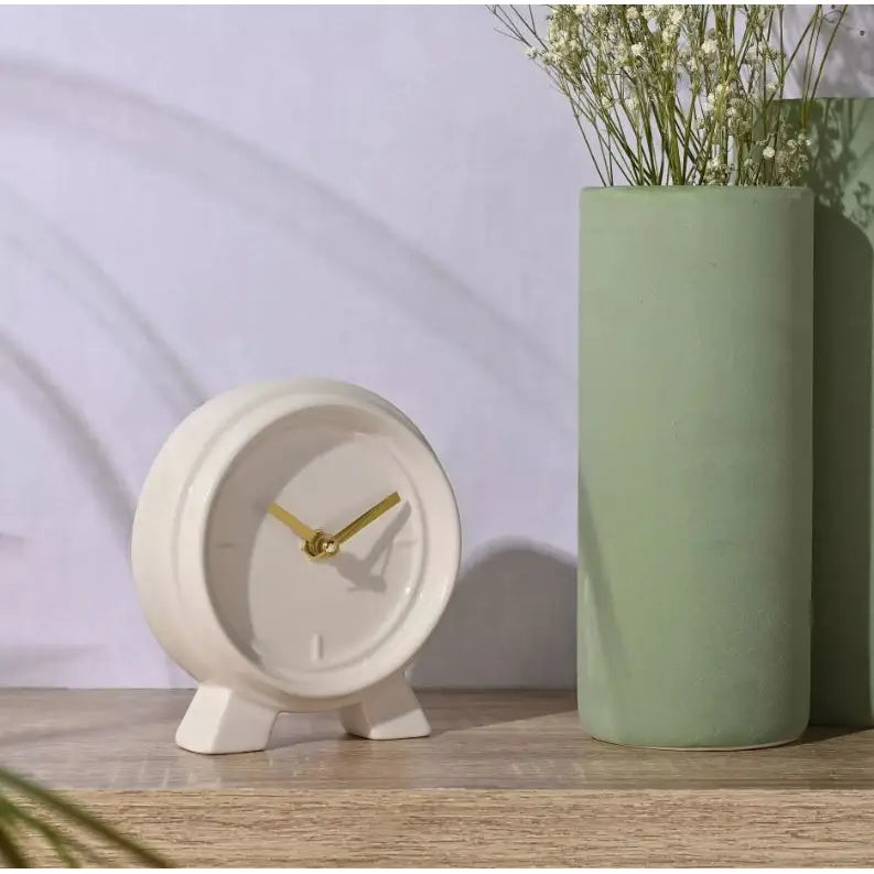 Interval Ceramic Mantle Clock - 13x14cm - Homeware >>