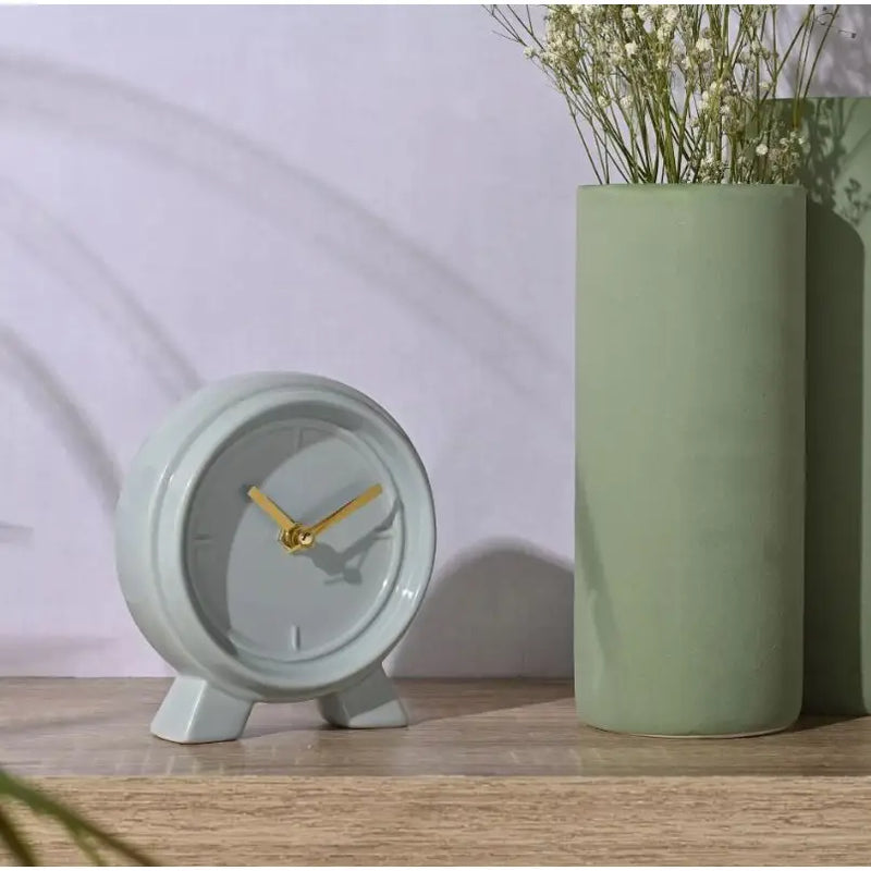 Interval Ceramic Mantle Clock - 13x14cm - Homeware >>