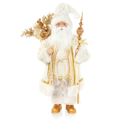 Ivory & Gold Santa with Presents 50cm - Seasonal & Holiday