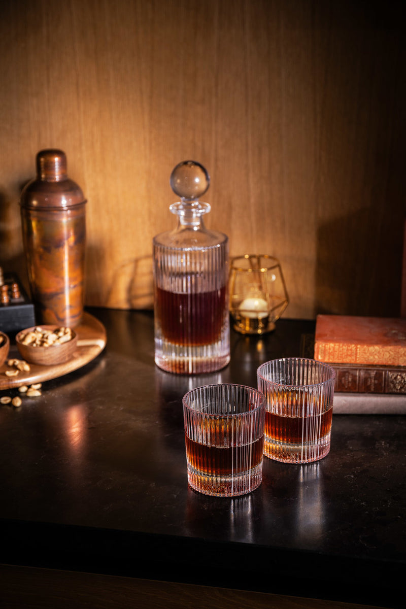 BarCraft Glass Decanter 750ml with Set of 2 Tumblers 270ml