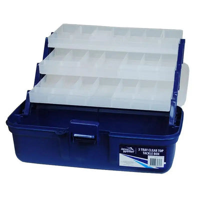 Jarvis Walker - 3 Tray Clear Top Tackle Box - Fishing