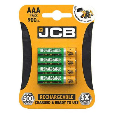 JCB Rechargeable AAA Battery 4 Pack - Homeware