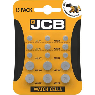 JCB Watch Battery Assorted 15 Pack (Past BB Date)