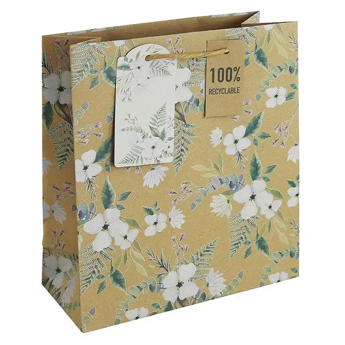 Jeff Banks Spring Floral Kraft Gift Bag - Assorted - Medium