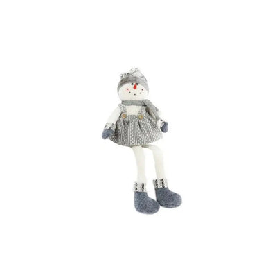Jingles 70cm Silver/Grey Sitting Snowlady - Christmas