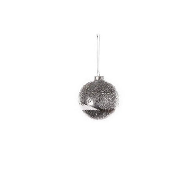 Jingles 8cm Glass Bauble-Silver Filled Silver Beads -