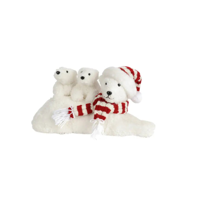 Jingles Bennet Polar Bear Family 18 x 36 x 29cm - Christmas