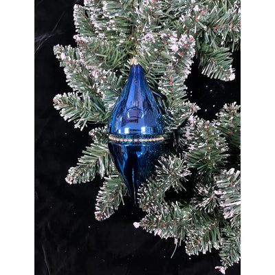 Jingles Glass Shiny Blue Drop Diamond Band 17cm - Christmas