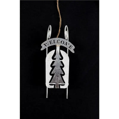 Jingles Metal Sleigh Hanger Welcome 23X11X6cm - Christmas