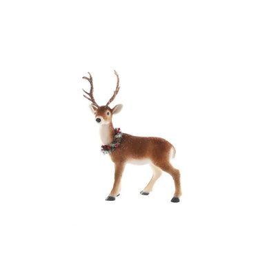 Jingles Standing Deer With Wreath 39cm - Christmas