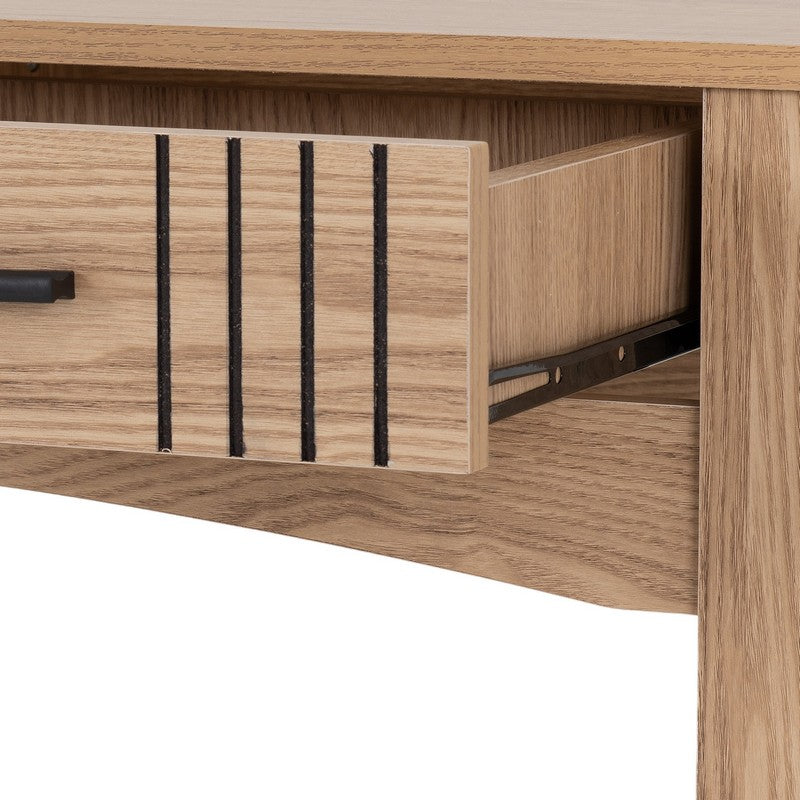 Tessa 2 Drawer Natural Oak Effect Console Table - 930 x 350 x 735mm