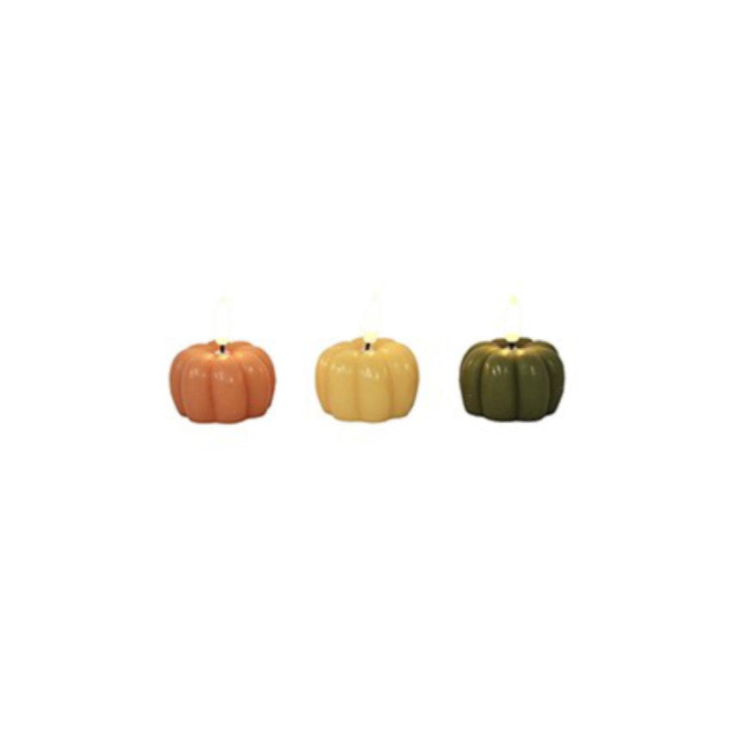 Premier Set Of 3 Battery Operated Lit 5.5cm Pumpkin Led Candle