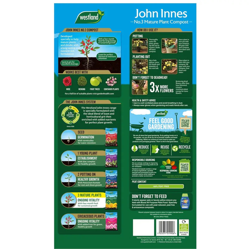 John Innes No.3 Mature Plant Compost 10 Litres Pouch