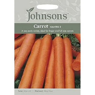 Johnston F&V Seeds - Carrot Nantes 5 - Type V - Gardening &