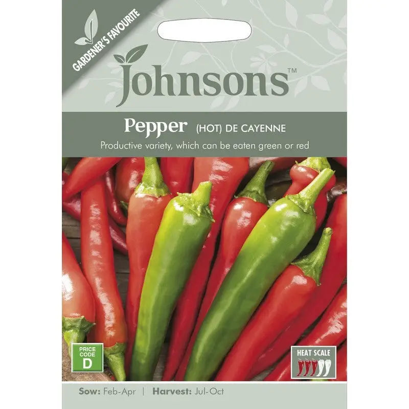 Johnston F&V Seeds - Pepper (Hot) De Cayenne - Type V