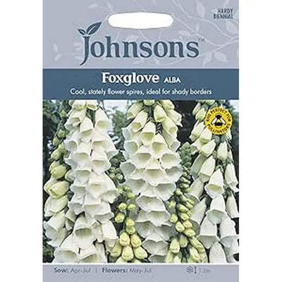Johnston Flower Seeds - Foxglove Alba - Type F - Gardening