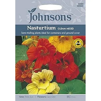 Johnston Flower Seeds - Nasturtium Gleam Mixed - Type E