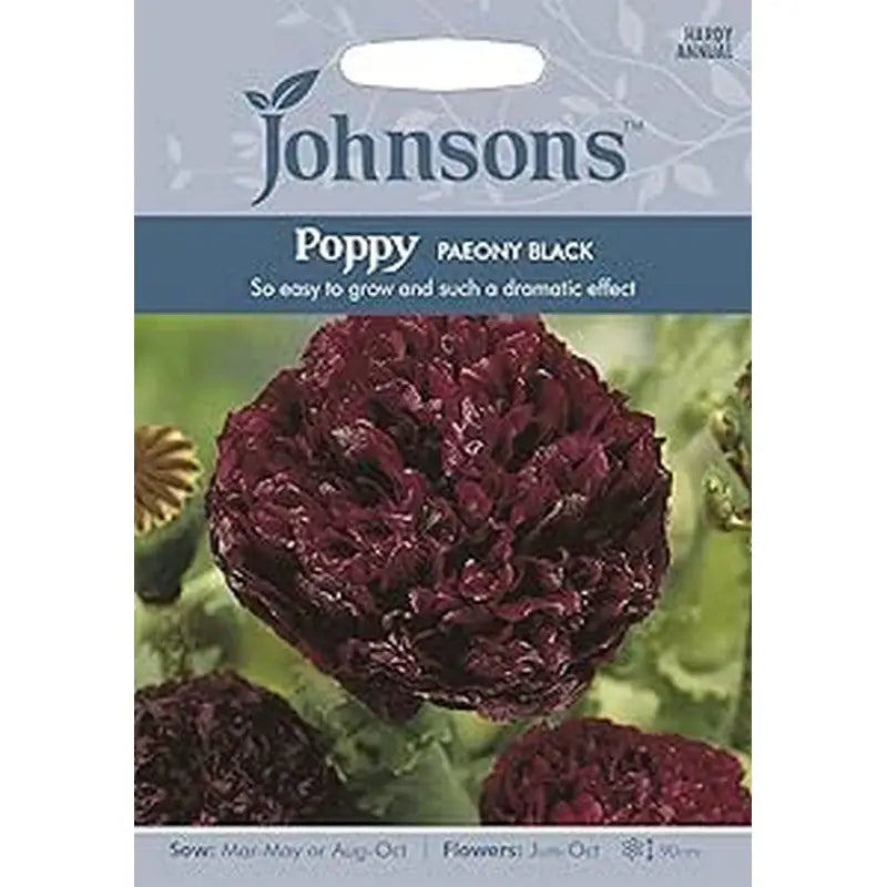 Johnston Flower Seeds - Poppy Paeony Black - Type E