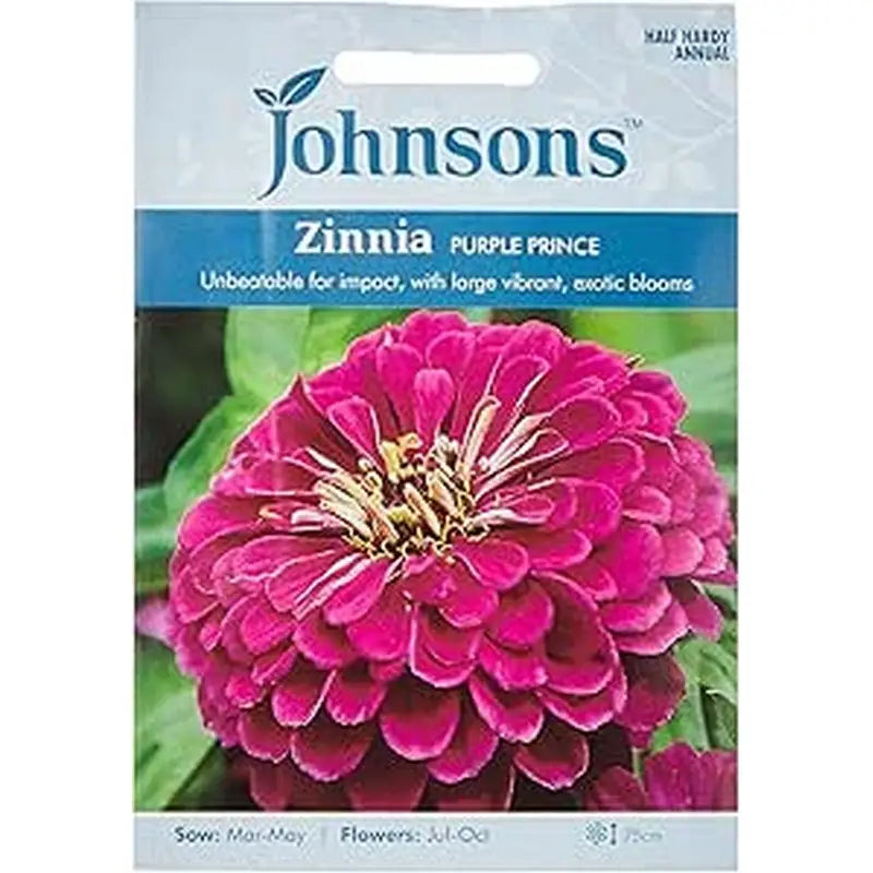 Johnston Flower Seeds - Zinnia Purple Prince - Type F