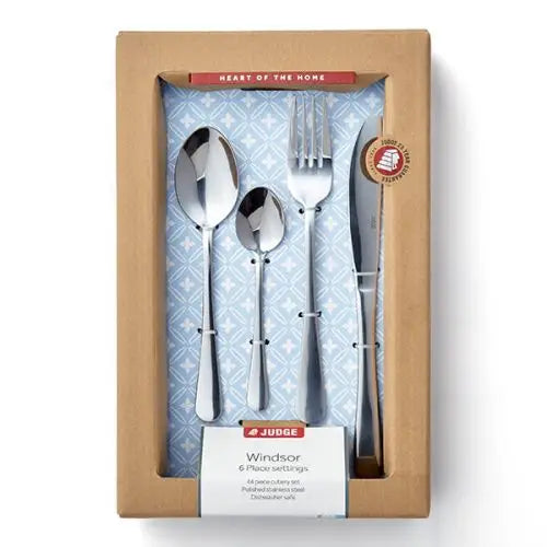 Judge 44 Piece Gift Box Cutlery Set - Silver - Kitchenware