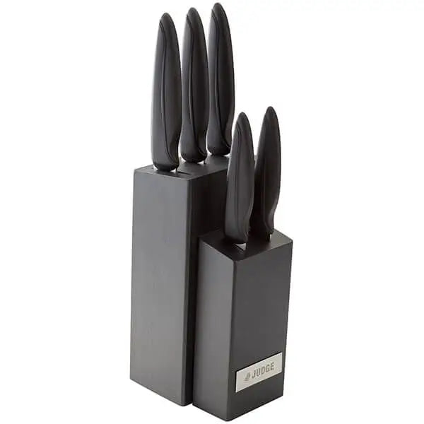 Judge 5 Piece Knife Block Set Acryllic Black - Kitchenware