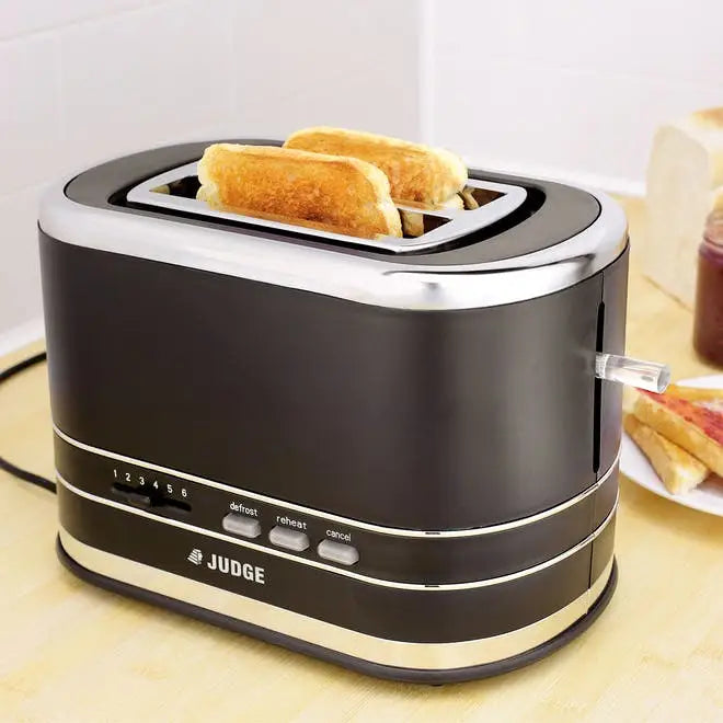 Judge 800w Black 2 Slice Toaster - Stewart and Gibson Ltd