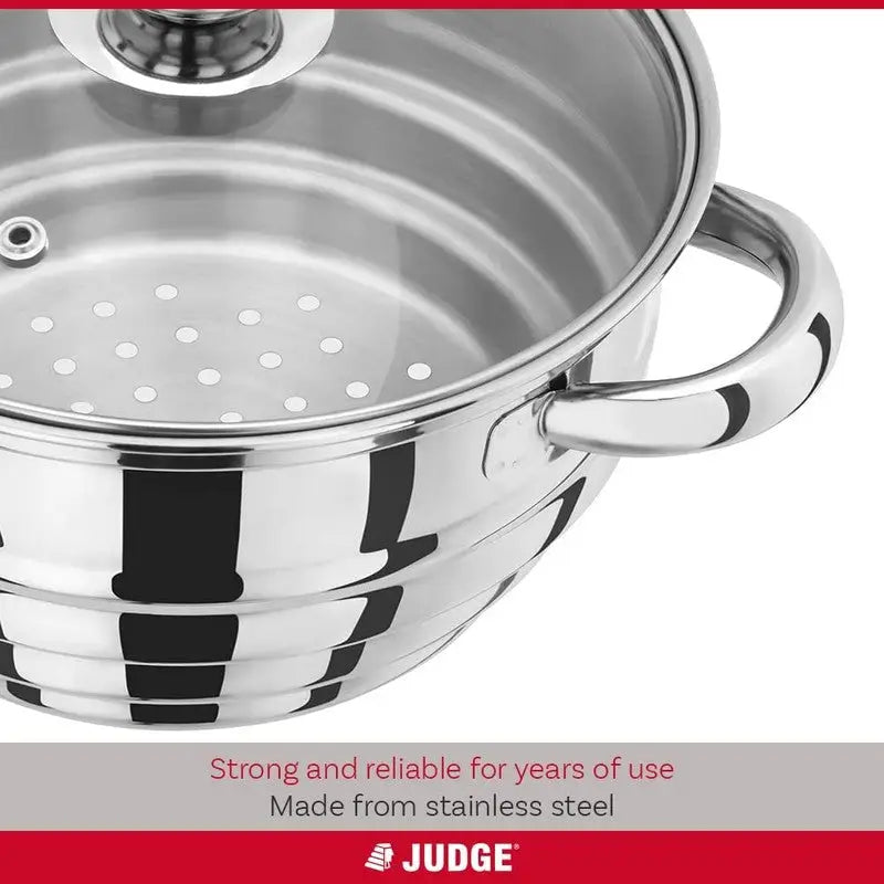Judge Multi Steamer With Glass Lid 16/18/20cm Saucepans -