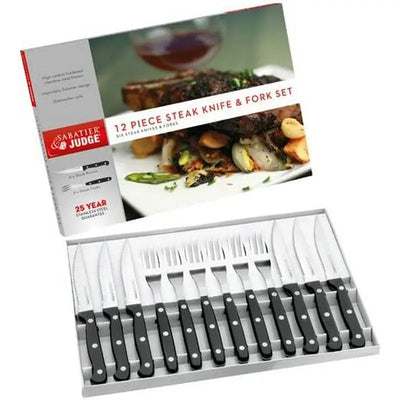 Judge Sabatier Steak Fork & Knife Set - 12 Pieces -