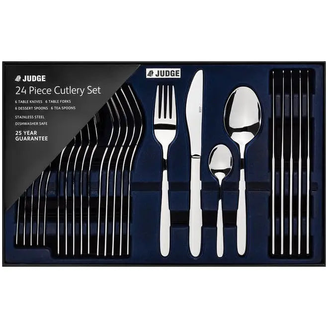 Judge Stainless Steel 24 Piece Cutlery Set Contemporary -
