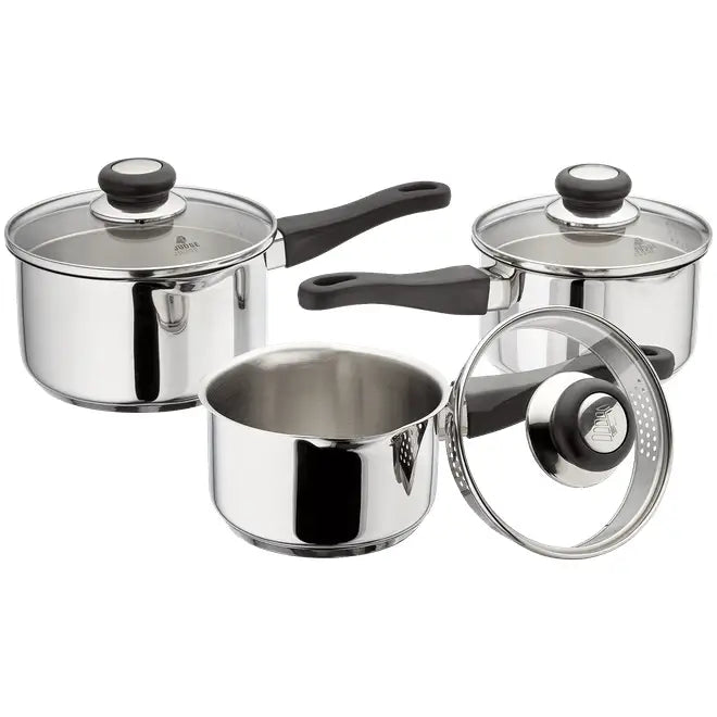 Judge Vista 3 Piece Draining Saucepan Set (14/16/18cm) -