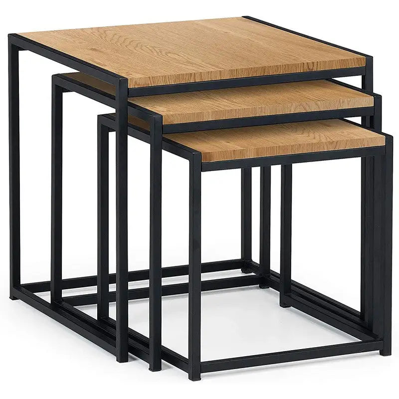 Julian Bowen Tribeca 3pce Nest Of Tables - Euro Oak - Tables