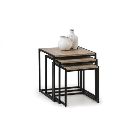 Julian Bowen Tribeca 3pce Nest Of Tables - Sanoma Oak -