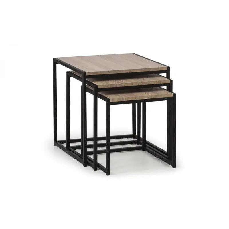 Julian Bowen Tribeca 3pce Nest Of Tables - Sanoma Oak -