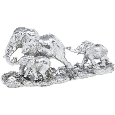 Jungle Silver Elephant Family Parade - Giftware