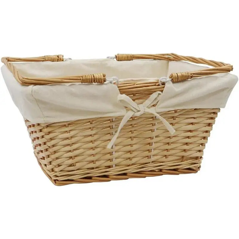 JVL Acacia Willow Storage Basket Honey - 20x41x32cm - DIY