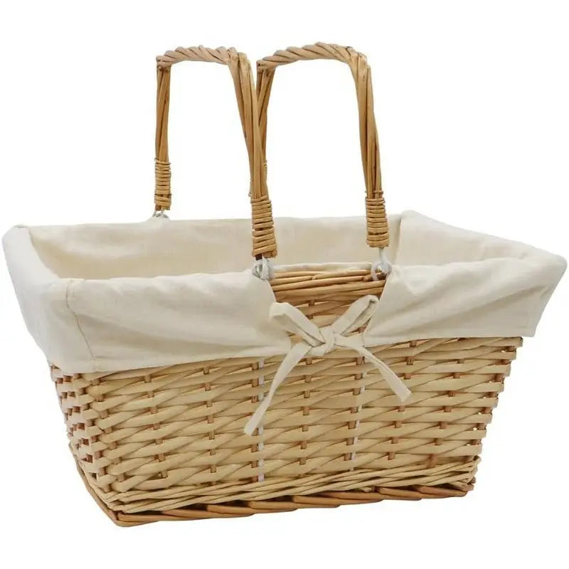 JVL Acacia Willow Storage Basket Honey - 20x41x32cm - DIY