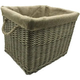 JVL Antique Washed Lined Log Baskets - Rectangular Round &