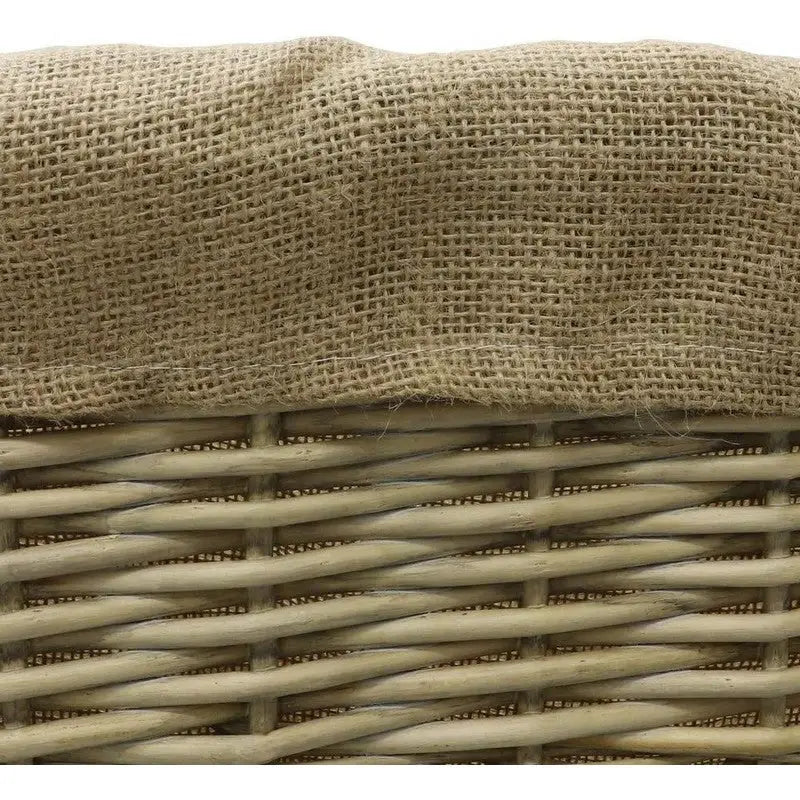 JVL Antique Washed Lined Log Baskets - Rectangular Round &