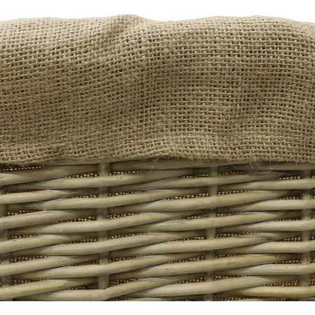 JVL Antique Washed Lined Log Baskets - Rectangular Round &