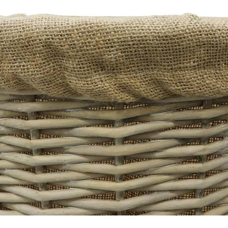 JVL Antique Washed Lined Log Baskets - Rectangular Round &