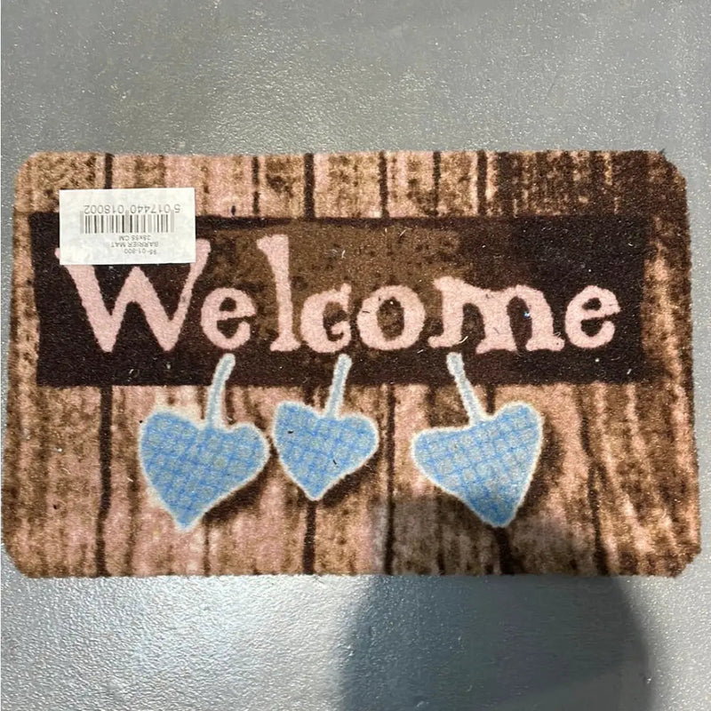 JVL Barrier Indoor Door Mat - 35 x 55cm - Welcome Blue