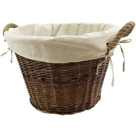 JVL Dark Willow Lined Log Basket 06-312 - Fireside