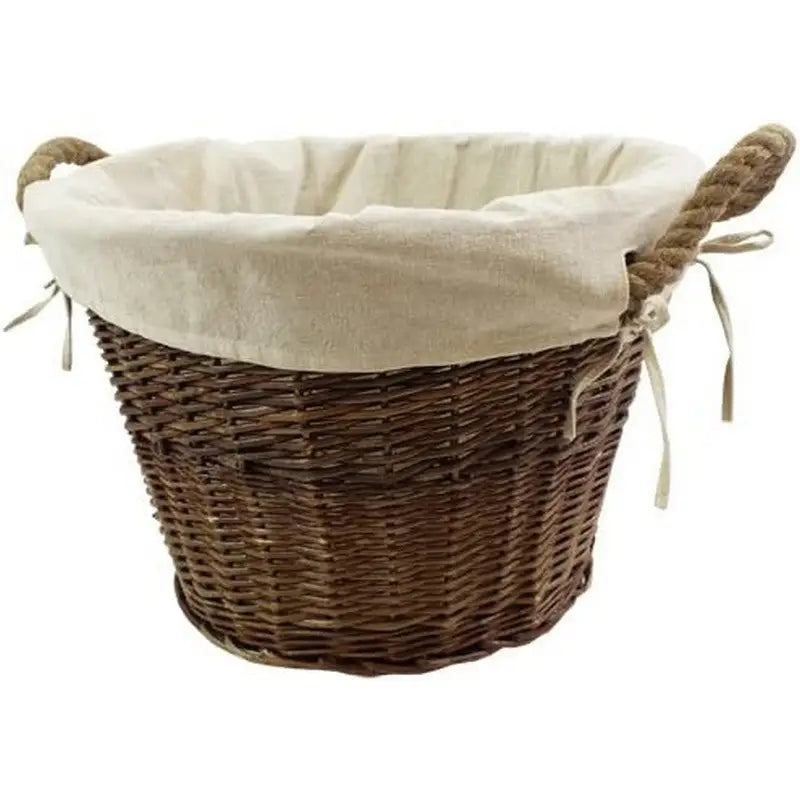 JVL Dark Willow Lined Log Basket 06-312 - Fireside