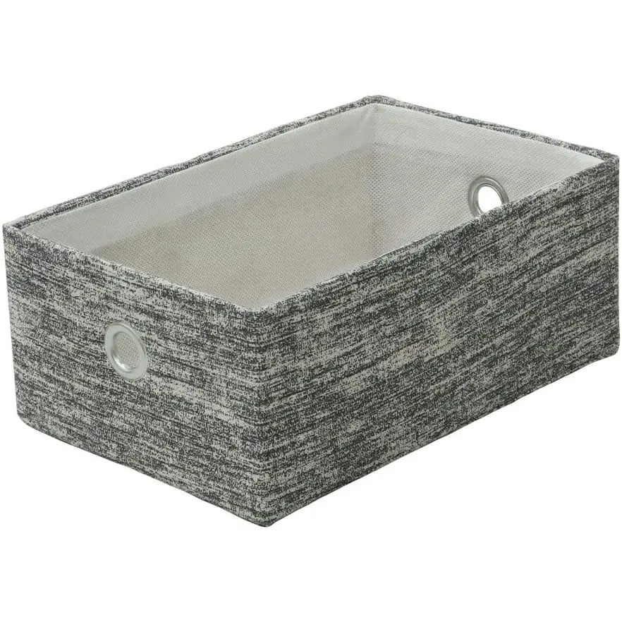 JVL Grey Fabric Household Storage Basket - Small Medium